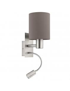 EGLO 96481 - PASTERI Nickel-matte Steel Fabric Wall Light and Textile