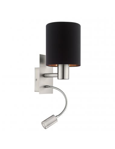 EGLO 96483 - PASTERI Fabric Wall Light in Nickel-matte Steel and Textile