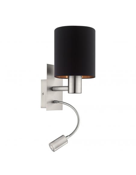 EGLO 96483 - PASTERI Fabric Wall Light in Nickel-matte Steel and Textile