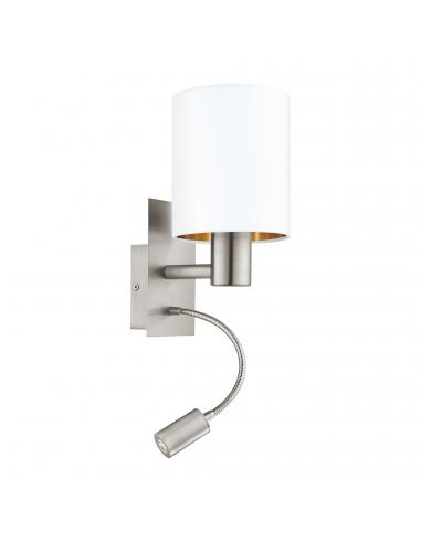 EGLO 96484 - PASTERI Fabric Wall Light in Nickel-matte Steel and Textile