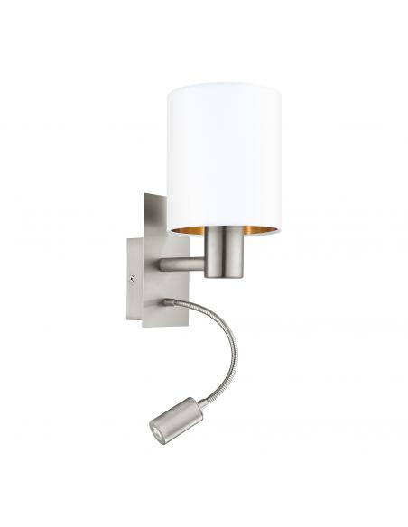 EGLO 96484 - PASTERI Fabric Wall Light in Nickel-matte Steel and Textile