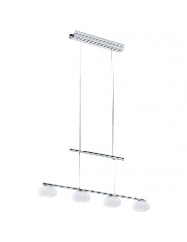 EGLO 96528 - ALEANDRO 1 LED pendant lamp in Chrome steel and matte opaline glass