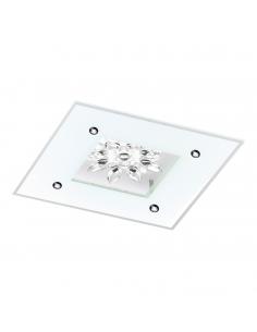 EGLO 96536 - BENALUA 1 LED Ceiling Light in White Steel and Satin Glass, Mirror, Glass