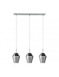 EGLO 96774 - MURMILLO Crystal Pendant Lamp in Chrome Steel and Tinted Glass
