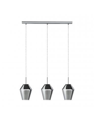 EGLO 96774 - MURMILLO Crystal Pendant Lamp in Chrome Steel and Tinted Glass