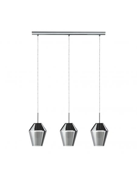 EGLO 96774 - MURMILLO Crystal Pendant Lamp in Chrome Steel and Tinted Glass