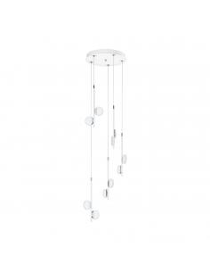 EGLO 96932 - OLINDRA LED pendant lamp in white steel, chrome and Acrylic