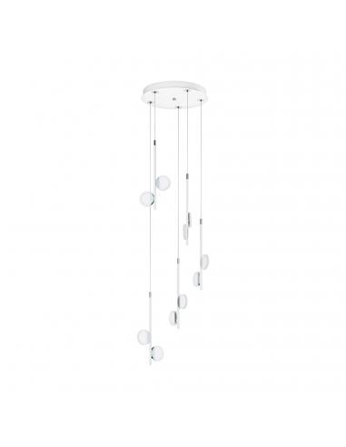 EGLO 96932 - OLINDRA LED pendant lamp in white steel, chrome and Acrylic
