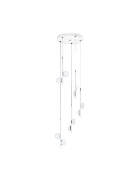 EGLO 96932 - OLINDRA LED pendant lamp in white steel, chrome and Acrylic