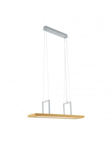 EGLO 96959 - TONDELA LED pendant lamp in white steel and wood, plastic