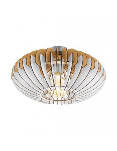 EGLO 96961 - SOTOS Lamella Ceiling Light in Matte Nickel Steel and Wood