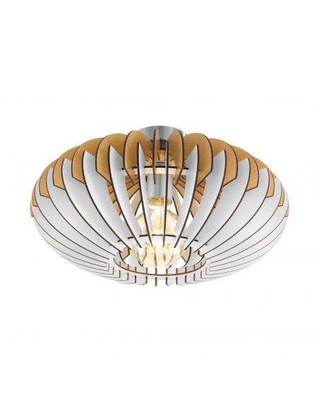 EGLO 96961 - SOTOS Lamella Ceiling Light in Matte Nickel Steel and Wood