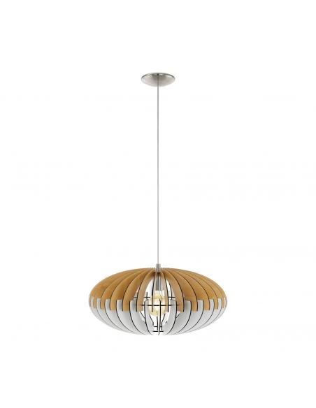 EGLO 96963 - SOTOS Hanging Lamp in Nickel-matte Steel and Wood