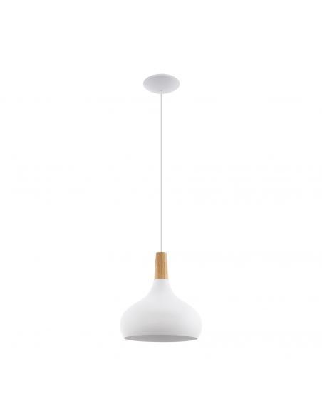 EGLO 96982 - SABINAR Lámpara colgante de Madera en Acero blanco y Madera