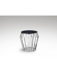 Shiny Steel Nightstand -...