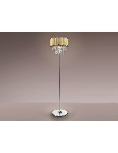 Pie salón 3 Luces  Cromo-Oro -...