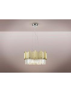 6 Light Chrome-Gold Lamp -...