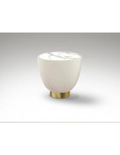 White-Brass Side Table -...