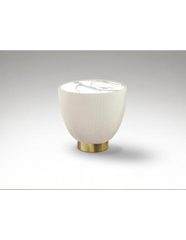 White-Brass Side Table - SCHULLER Candy