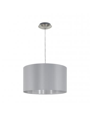 EGLO 31601 - MASERLO Hanging Lamp in Nickel-matte Steel and Textile