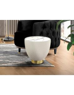 White-Brass Side Table -... 2