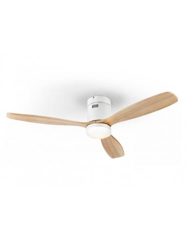 Fan White Wood Adjustable Remote -...
