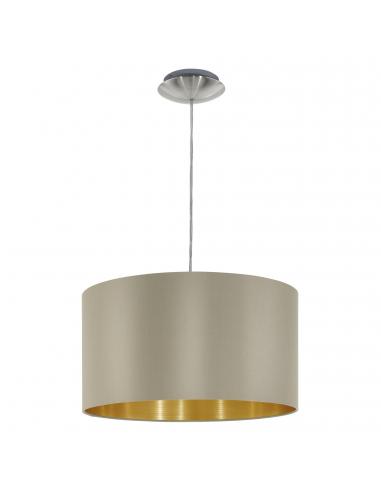 EGLO 31602 - MASERLO Hanging Lamp in Nickel-matte Steel and Textile Fabric