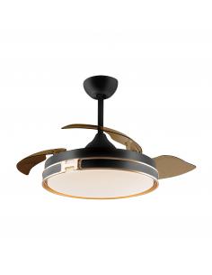 Fan Black Gold Adjustable Remote Control - SCHULLER Heron