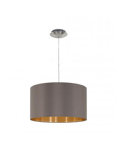 EGLO 31603 - MASERLO Hanging Lamp in Nickel-matte Steel and Textile