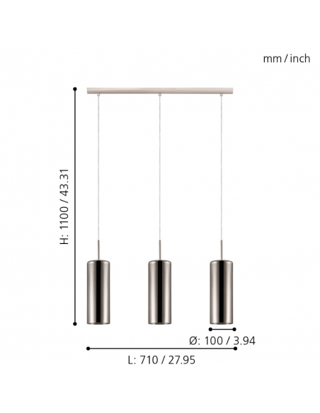 Photo measurements EGLO 98697