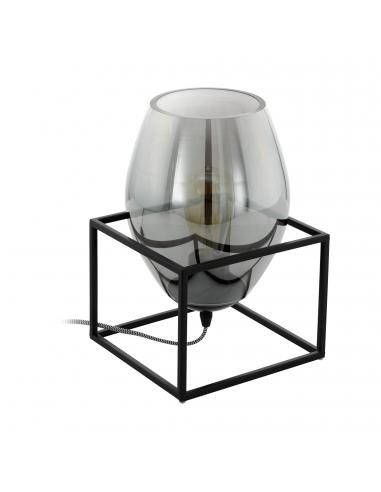 EGLO 97209 - OLIVAL 1 Living Room Lamp in Black Steel and Tinted Glass