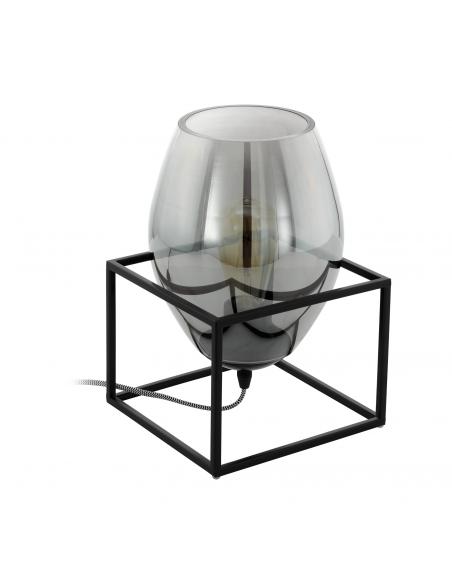 EGLO 97209 - OLIVAL 1 Living Room Lamp in Black Steel and Tinted Glass