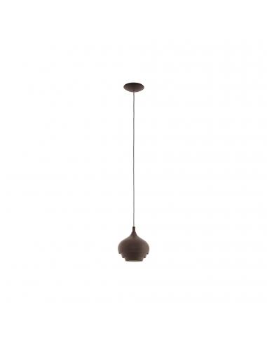 EGLO 97215 - CAMBORNE Living Room Lamp in Dark Brown, Cream Steel