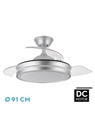 Ventilador Dc Esparta Mini Plata 72w 6120lm 91d 3asp.d Esp.3000-4000-6000k Remoto+tempor+memori