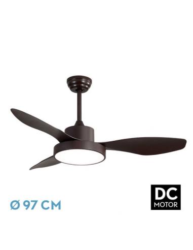 Fan Dc Hayate 24w 2650lm Brown 3 blades 6vel 97d 3000-4000-6000k Remote, memory and timer