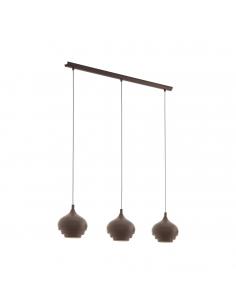 EGLO 97216 - CAMBORNE Lámpara de Salón en Acero marrón oscuro, crema