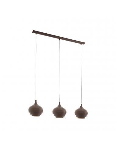 EGLO 97216 - CAMBORNE Living Room Lamp in Dark Brown, Cream Steel