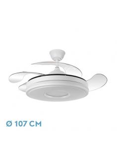 Ventilador Dc Dani 59w 6980lm Blanco 4aspas 6velocidades 107d 3000-4000-6000k Remoto+Reg.Intensidad+memoria+temporizador 24