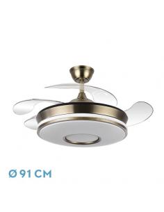 Fan Dc Dani 59w 6980lm Leather 4 blades 6speeds 91d 3000-4000-6000k Remot+reg.intensity+memor+temporiz