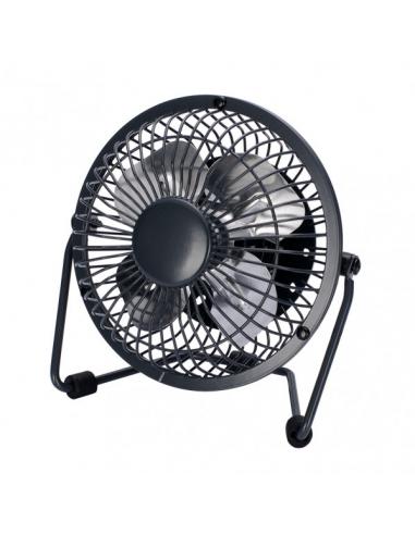 Miniventilador Sobrem.metal Bulerias 2,5w 5v Negro 14,8x14,2x7,6 Cm Orientable Alimentacion Mediante Puerto Usb