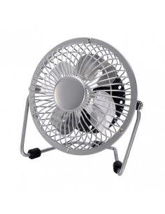 Miniventilador Sobrem.metal Bulerias 2,5w 5v Cromo  14,8X14,2X7,6 Cm Orientable Alimentacion Mediante Puerto Usb