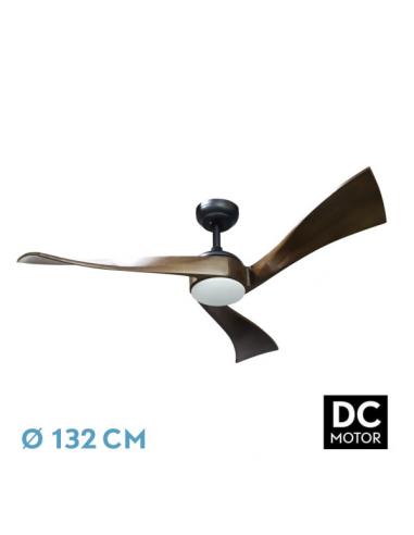 Fan Dc Janubi 22w Black/oak 3aspas132d Adjustable Intensity 2350lm 3000k, 4000k, 6000k Remote+ Timer+ Memory 2
