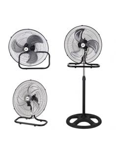 Ventilador 3 En 1 Recio Negro 50 D 3 Vel. 70w  3 Aspas Aluminio En Plata Oscilante