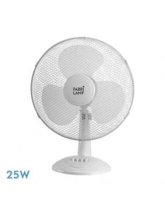Cape Small White Desktop Fan 2vel 25w Oscillating 3 White Blades 35.5x27x17cm