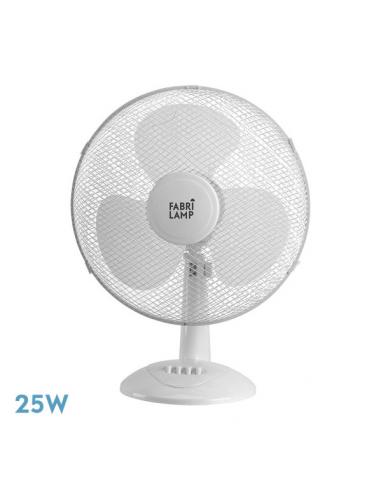 Ventilador Sobremesa Cape Pequeño Blanco 2vel 25w  Oscilante 3 Aspas Blancas 35,5x27x17cm