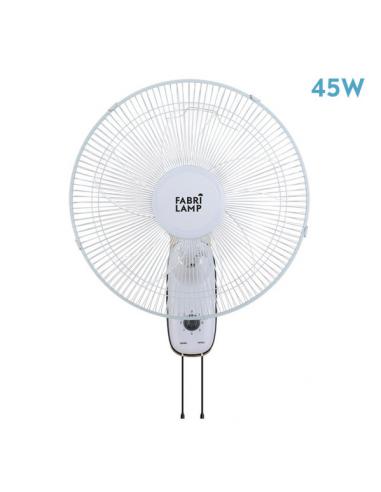 Cudo White Wall Fan 3 Speeds. 45w Oscillating 5 Blades Transp. 53x43x30 cm