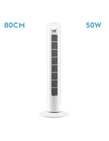Tero White Tower Fan 3 Speed 50w Oscillating Timer 80x25x25 Cm