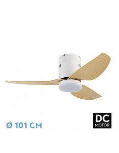 Fan Dc Borax 20w White 3 Blades Beech 6speeds 3000-4000-6500k 2350lm Remote, Memory And Timed 27x101x101 Cm