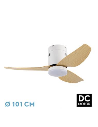Fan Dc Borax 20w White 3 Blades Beech 6speeds 3000-4000-6500k 2350lm Remote, Memory And Timed 27x101x101 Cm