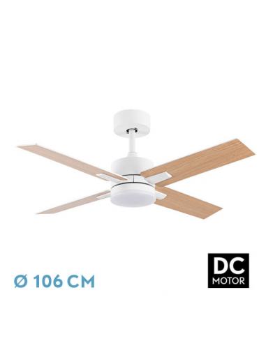 Fan Dc Talc 20w White 4asp. White/beech 6speeds 3000-4000-6500k 2350lm Remote, Memory, Timer 106d